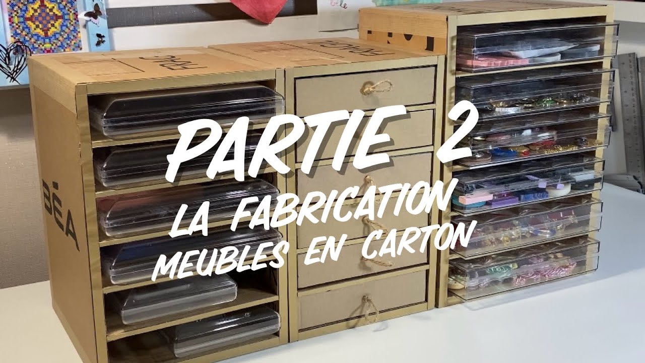 Fabriquer des meubles casiers solides en carton pour ranger son atelier - partie 2