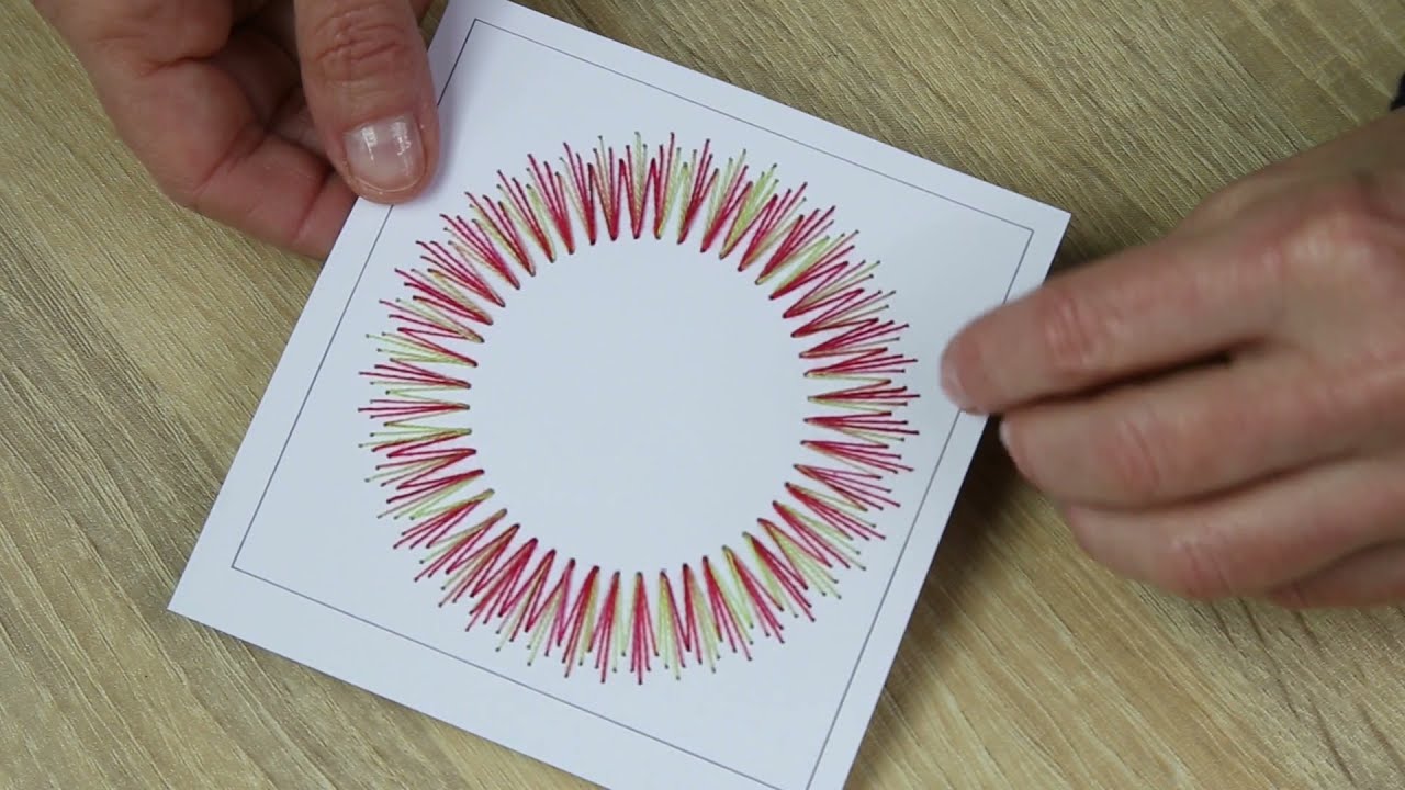 TUTO CARTE très FACILE ! BRODERIE sur PAPIER, en FILS TENDUS . DIY Scrap