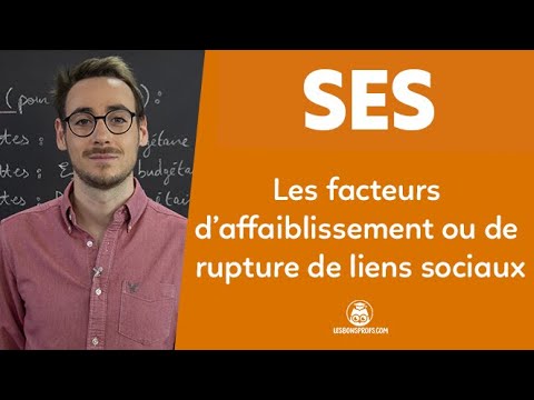 Les facteurs d'affaiblissement ou de rupture de liens sociaux - SES - 1re - Les Bons Profs