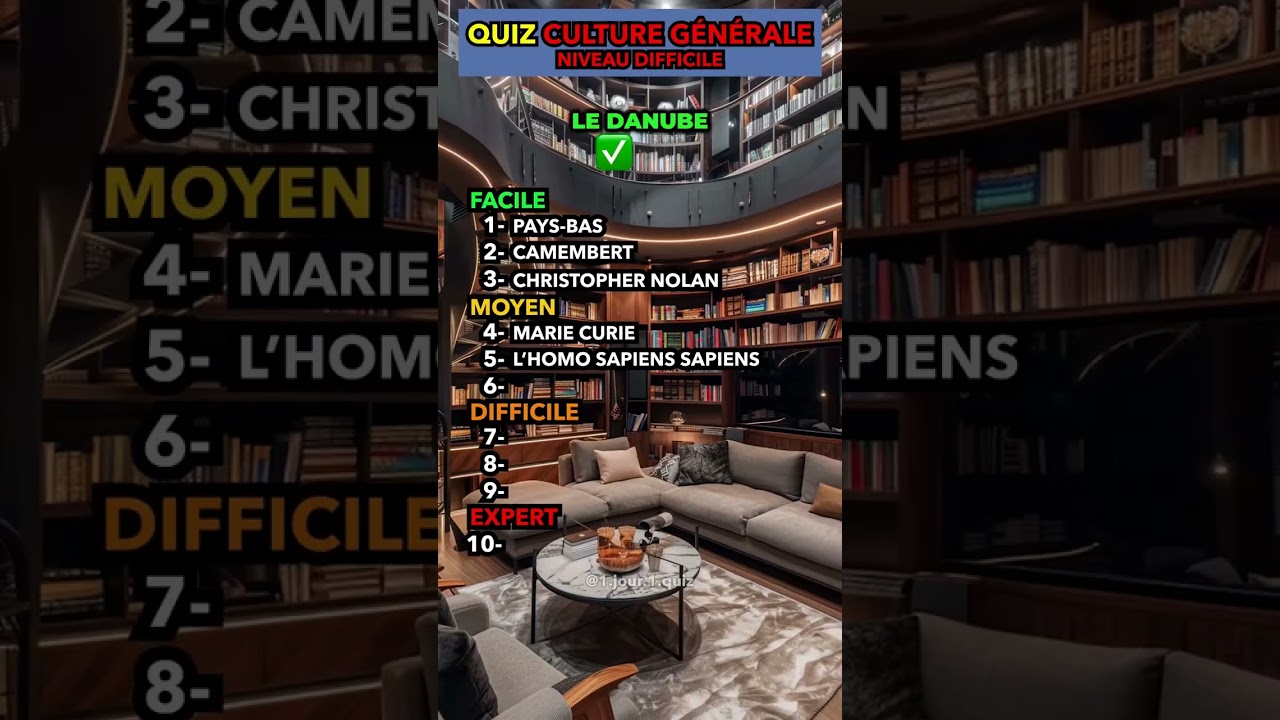 Plongez dans l'univers passionnant de la culture générale avec notre quiz captivant !...